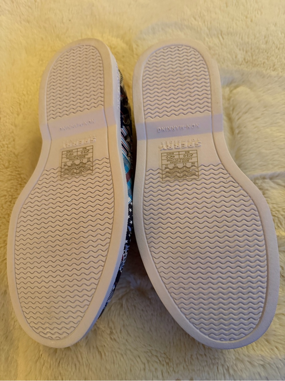 Sperry Patchwork Slip-On Sneakers in Red, Blue & Black - Picture 5 of 7